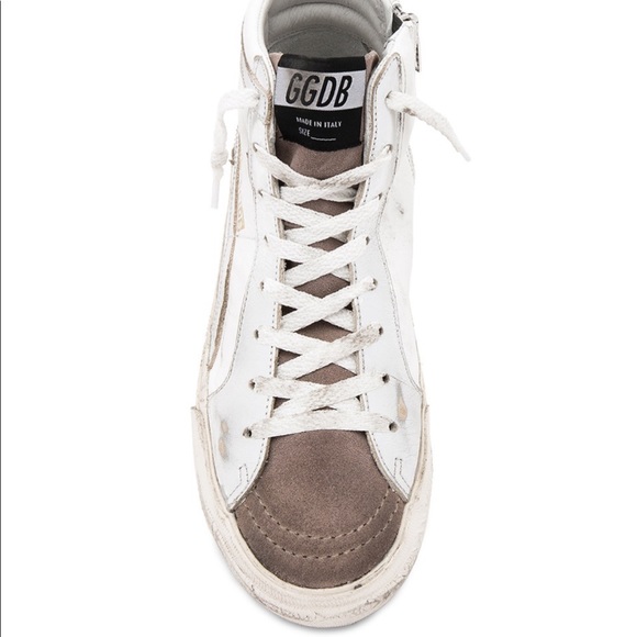 Golden Goose White and Brown High-Top Sneakers - Picture 2 of 15